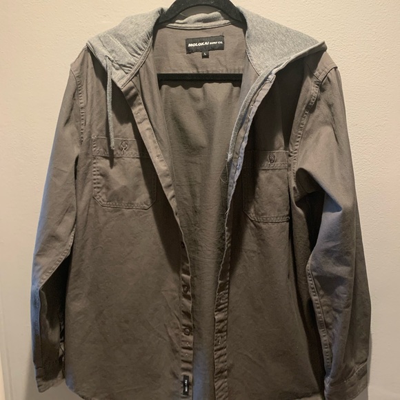 Molokai Surf Co Other - Molokai Surf Co Gray Shirt Jacket